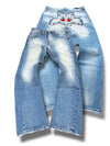 Vintage y2k jeans med lige ben (M)
