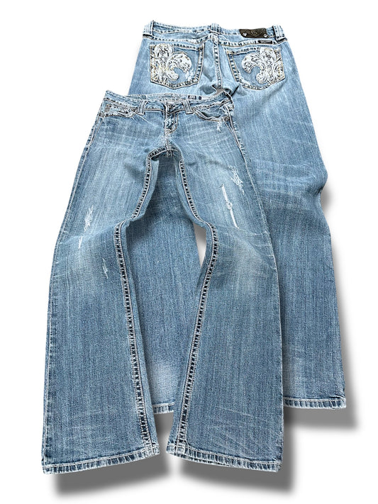 Vintage Miss Me y2k Low Waist Bootcut Damenjeans (M)