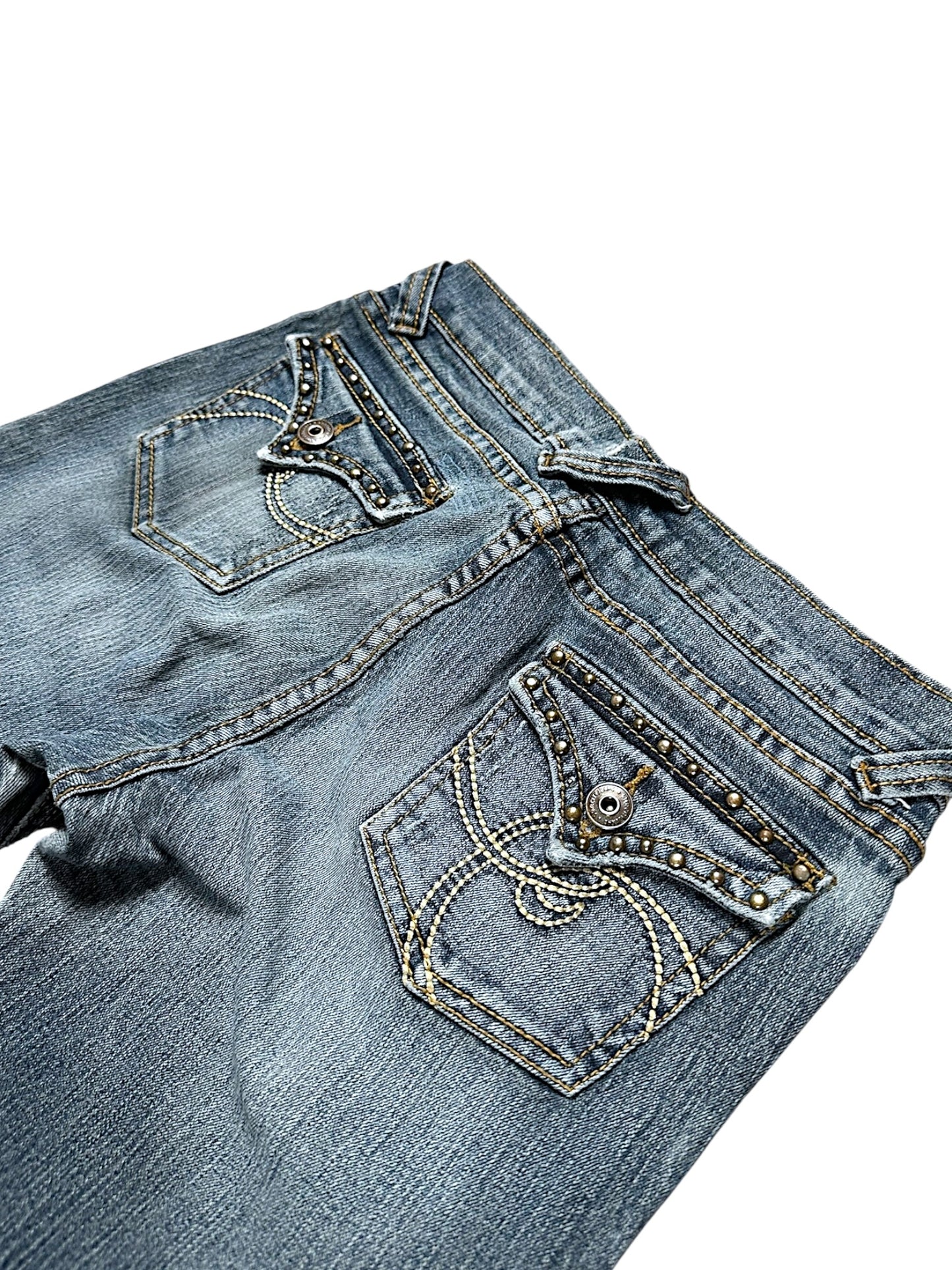 Vintage Embroidery Y2K Low Waist Bootcut / Flared Damenjeans (XS)