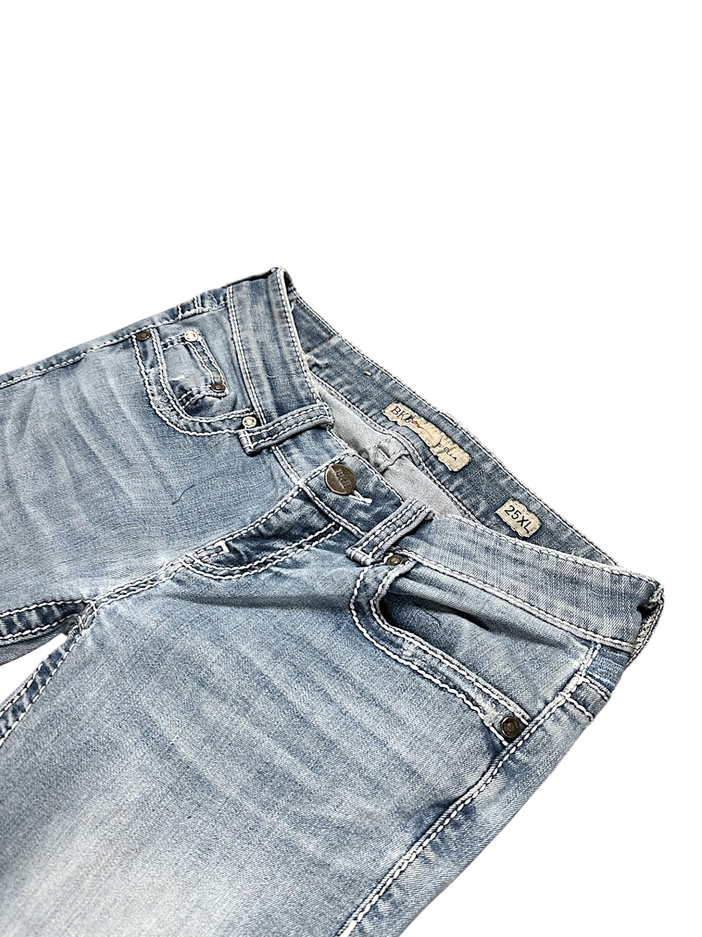 Vintage Embroidery Y2K Low Waist Bootcut / Flared Damenjeans (L)