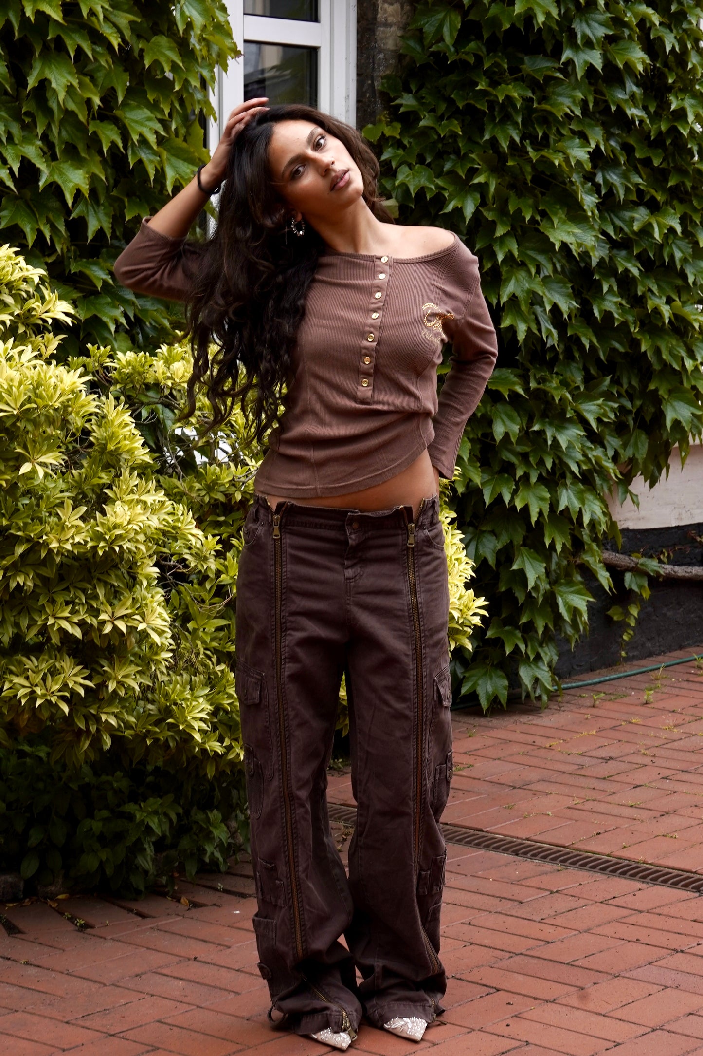 Vintage Dolce & Gabbana Y2K Flared Cargo Damen (L)