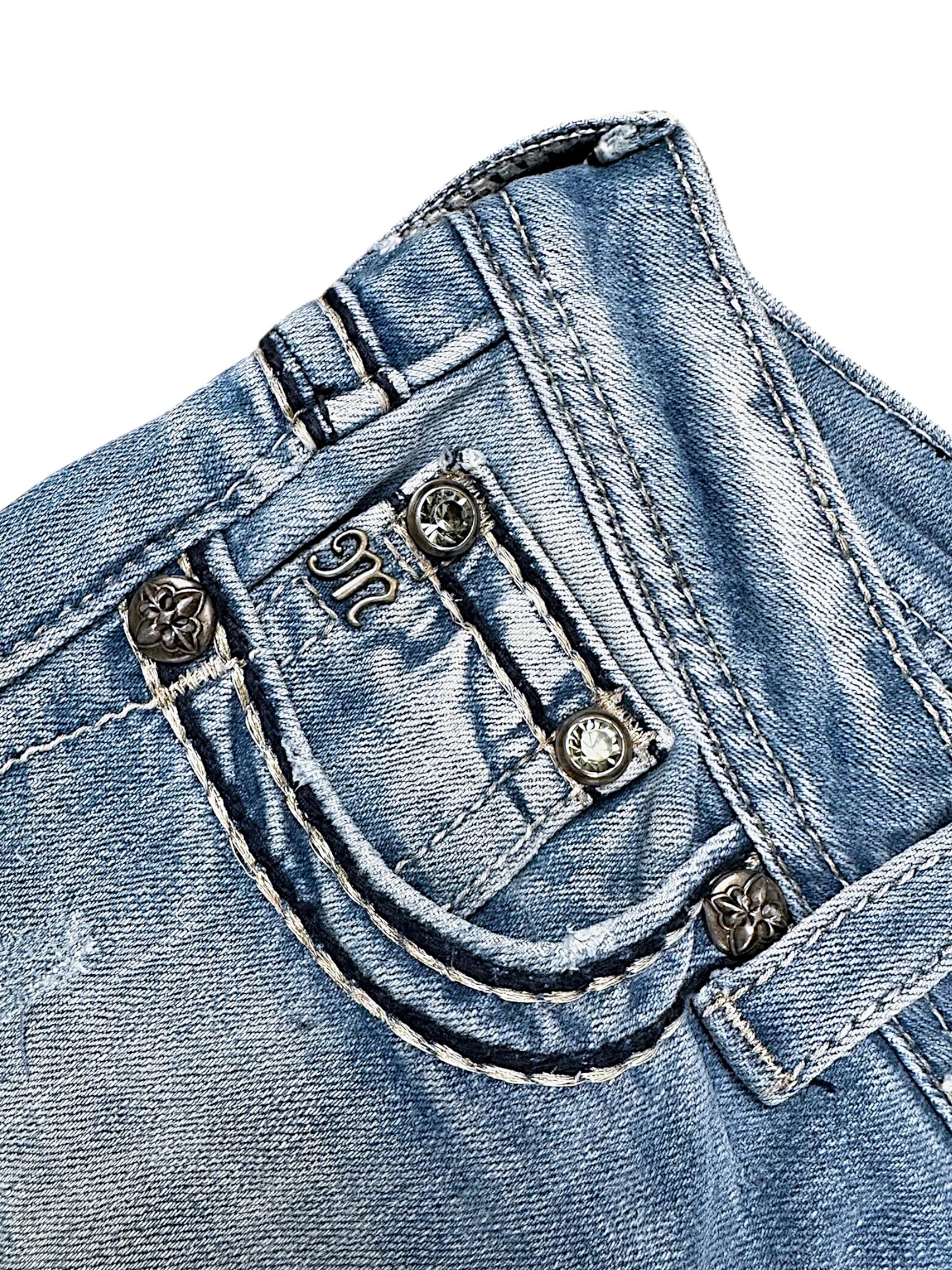 Vintage Miss Me Y2K Low Waist Bootcut Damenjeans (S)