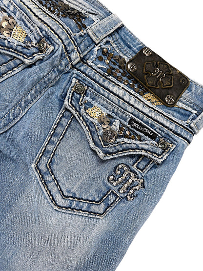Vintage Miss Me Y2K Low Waist Bootcut Damenjeans (S)