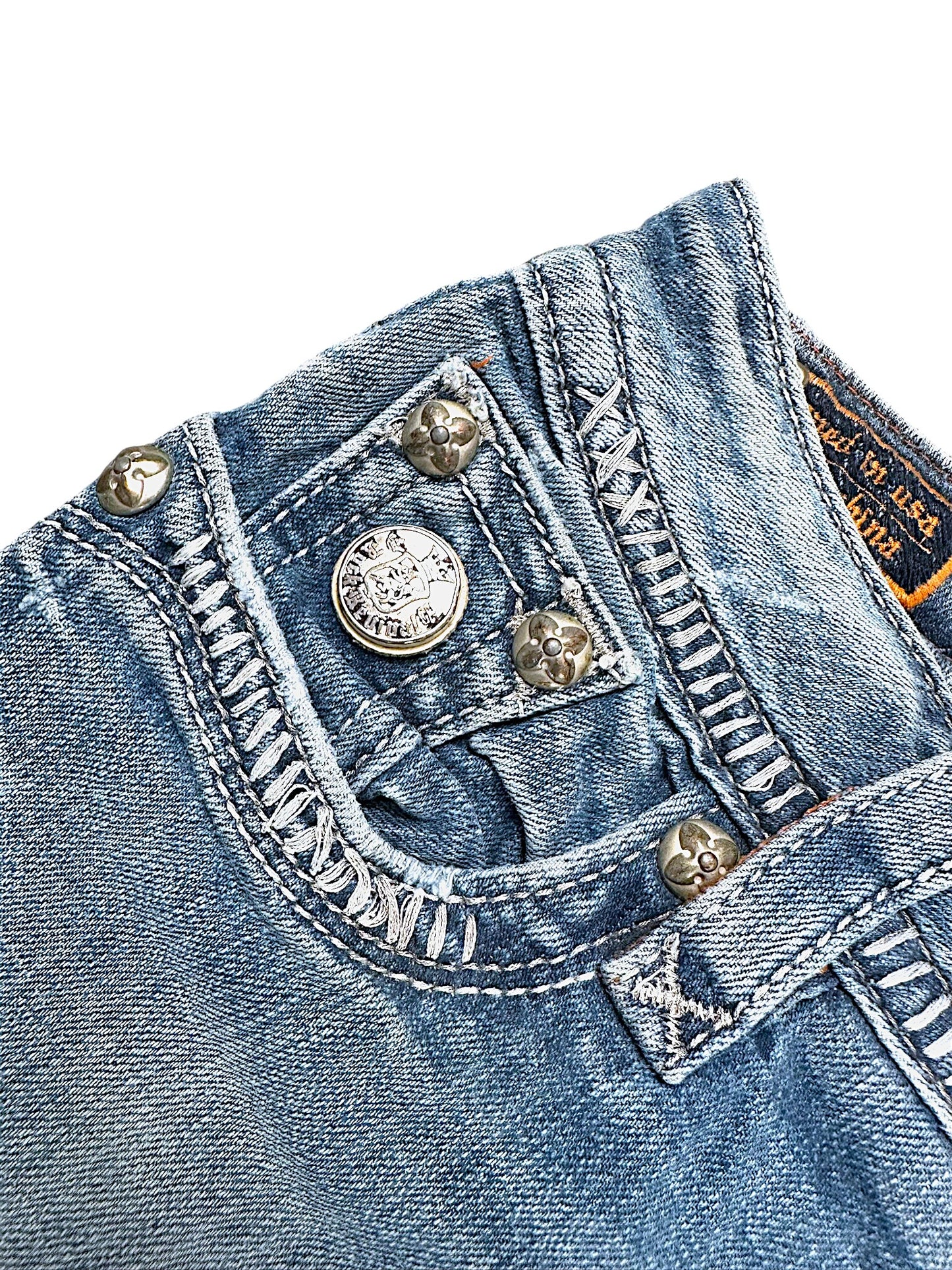 Vintage Rock Revival Y2K Low Waist Bootcut Damenjeans (S)