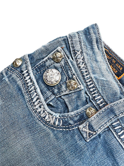 Vintage Rock Revival Y2K Low Waist Bootcut Damenjeans (S)