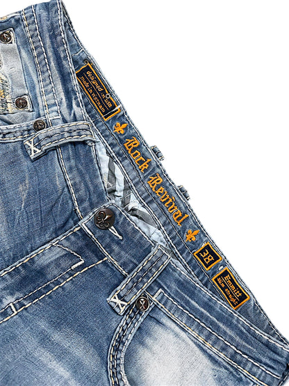 Vintage Rock Revival Y2K Baggy Jeans (L)