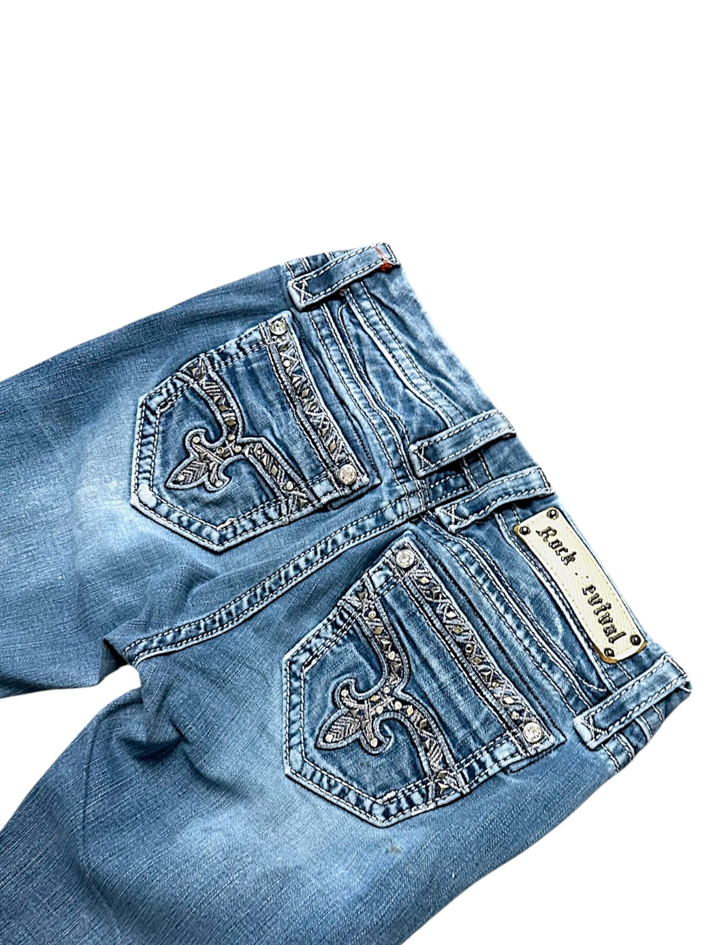 Vintage Rock Revival Y2K Low Waist Bootcut Damenjeans (S)