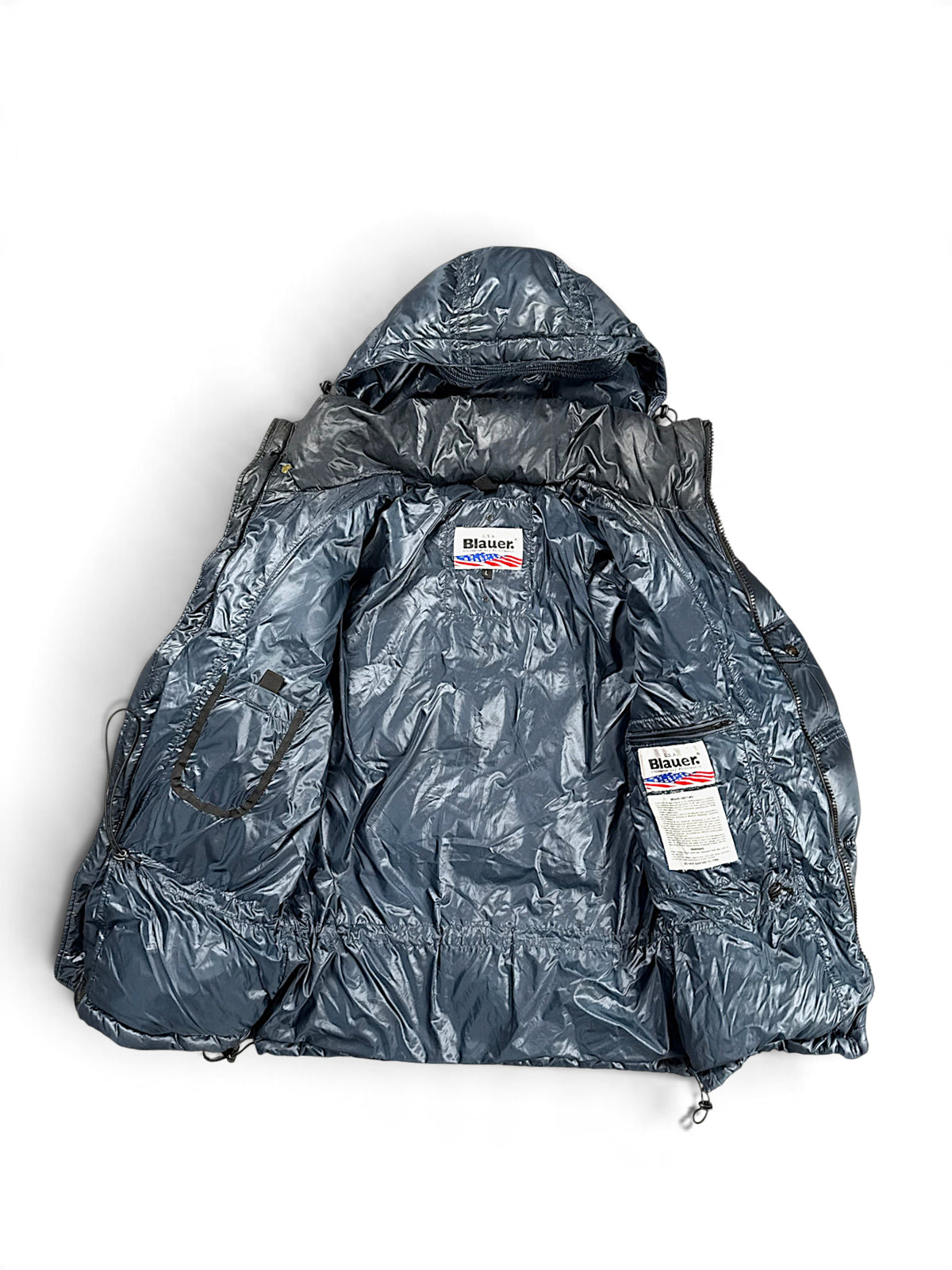 Vintage Blauer Y2K Pufferjacke (M) – Detailaufnahme 3