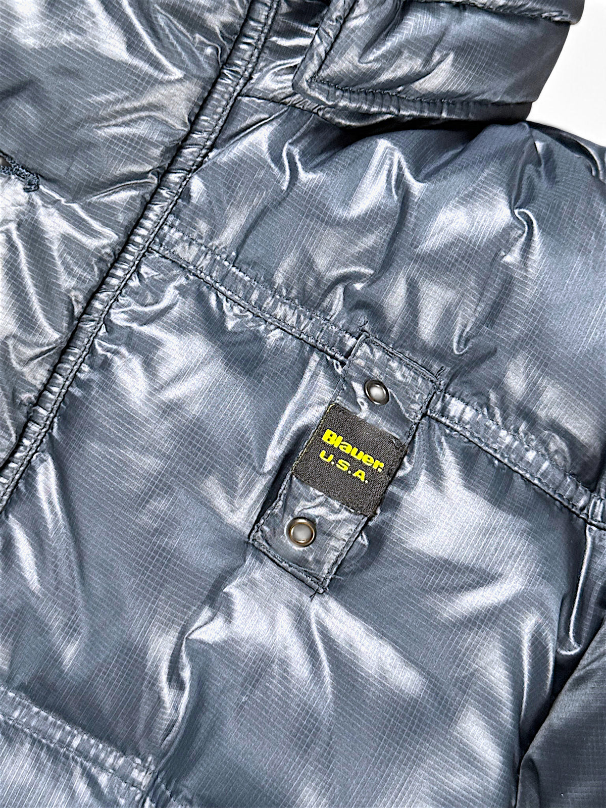 Vintage Blauer Y2K Pufferjacke (M) – Detailaufnahme 5