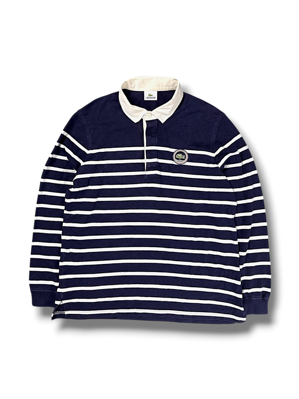 Vintage Lacoste Y2K Langarm-Polo (L) – Vorderansicht