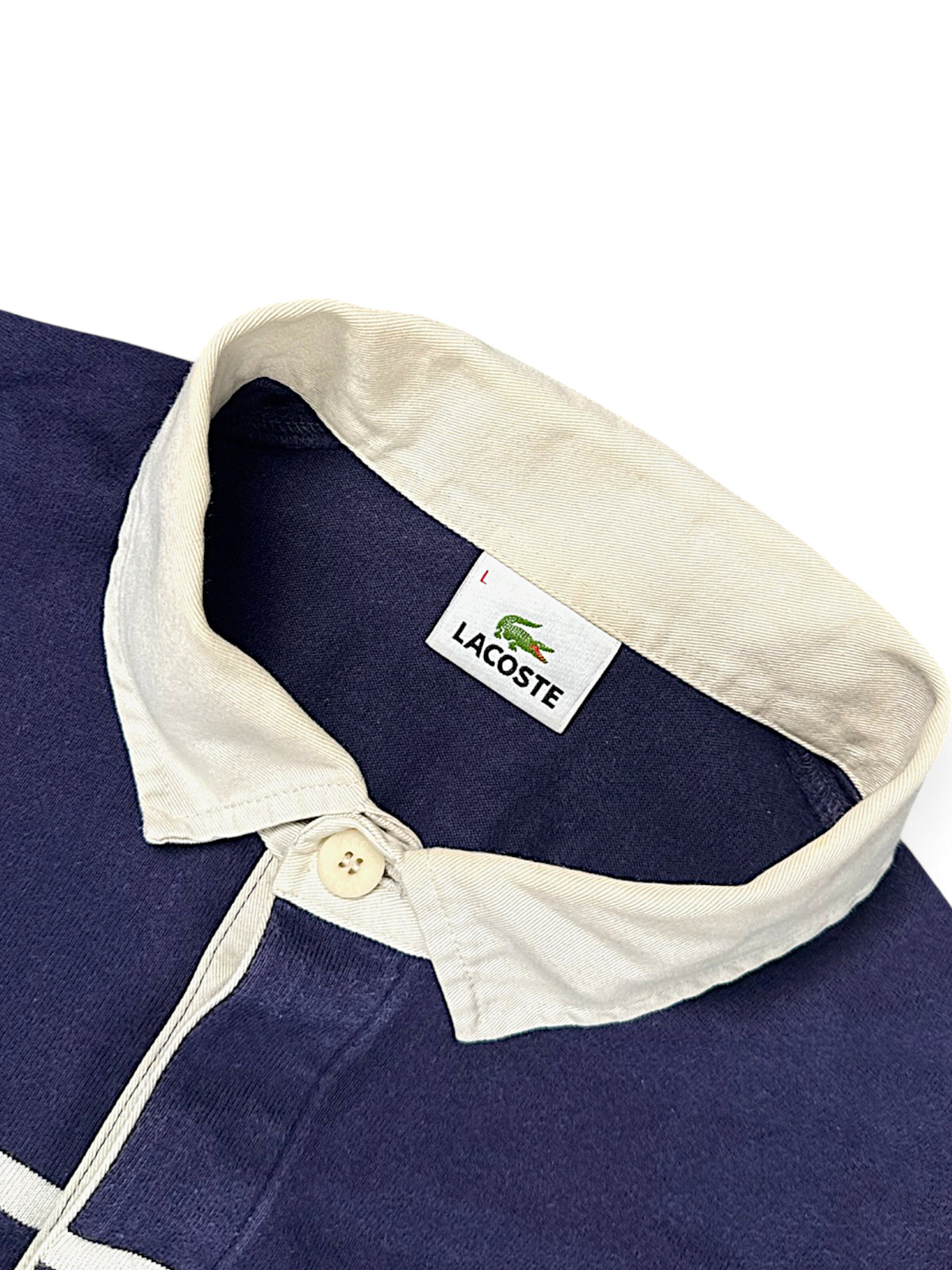 Vintage Lacoste Y2K Langarm-Polo (L) – Detailaufnahme 2