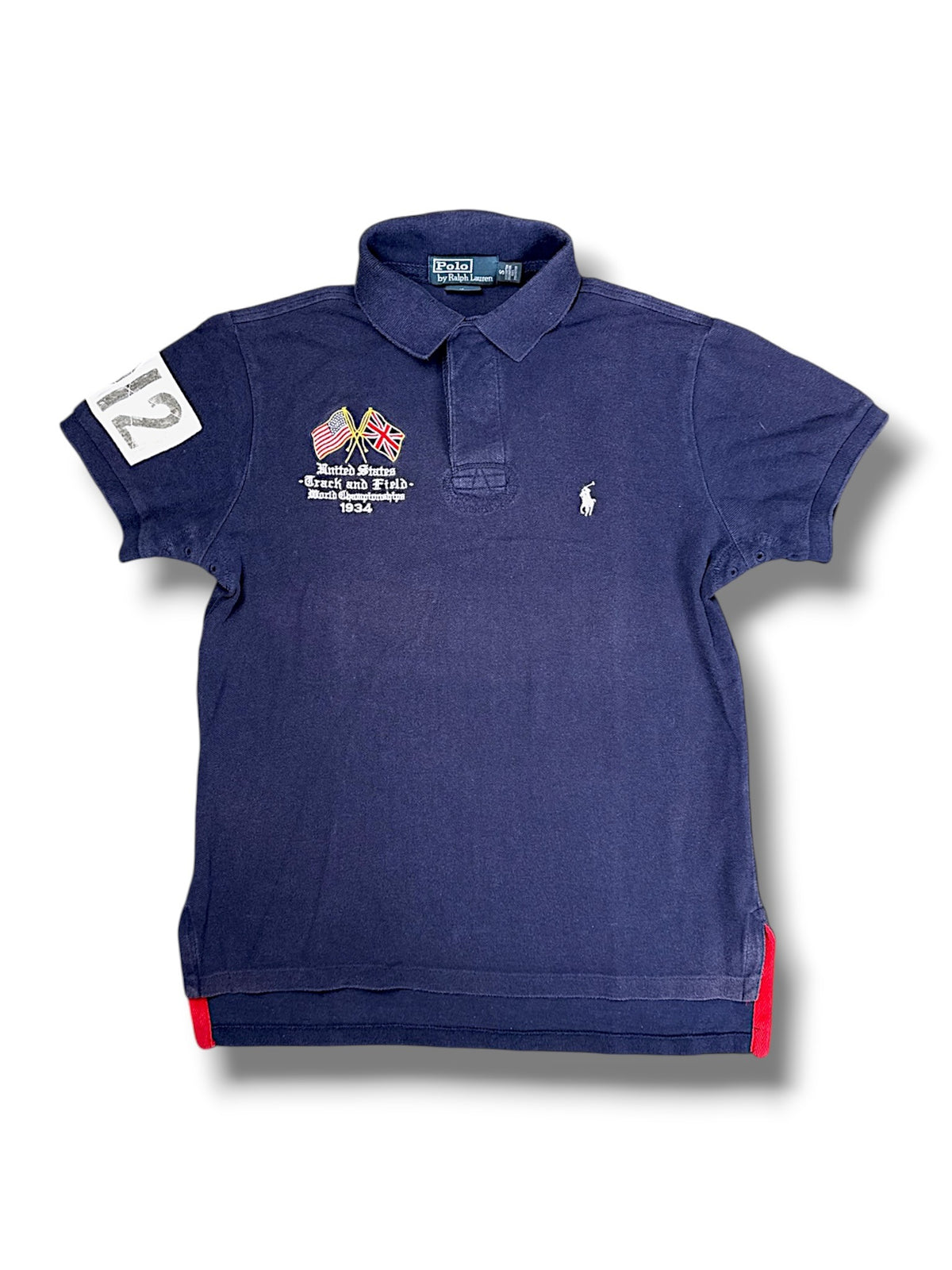 Vintage Ralph Lauren Y2K „USA“ Polo (S) – Vorderansicht