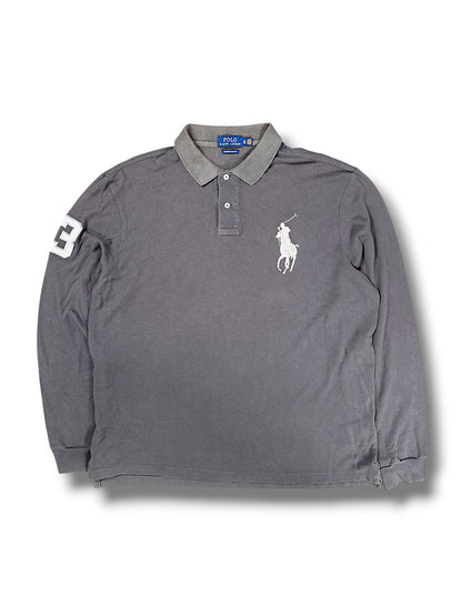Vintage Ralph Lauren Big Pony Langarm-Polo (L) – Vorderansicht