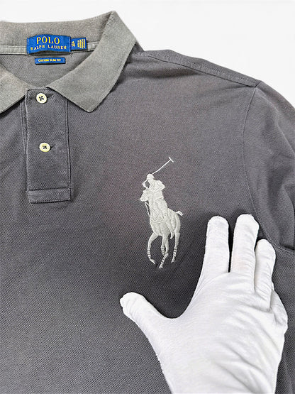 Vintage Ralph Lauren Big Pony Langarm-Polo (L) – Detailaufnahme 1