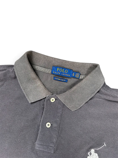Vintage Ralph Lauren Big Pony Langarm-Polo (L) – Detailaufnahme 2