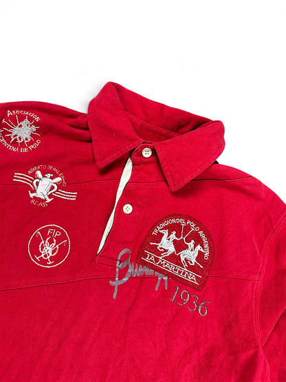 Vintage La Martina Langarm-Polo (M) – Detailaufnahme 1