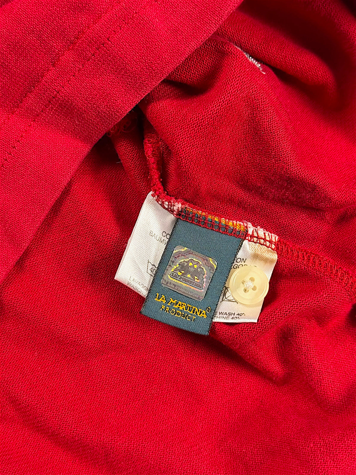 Vintage La Martina Langarm-Polo (M) – Detailaufnahme 3