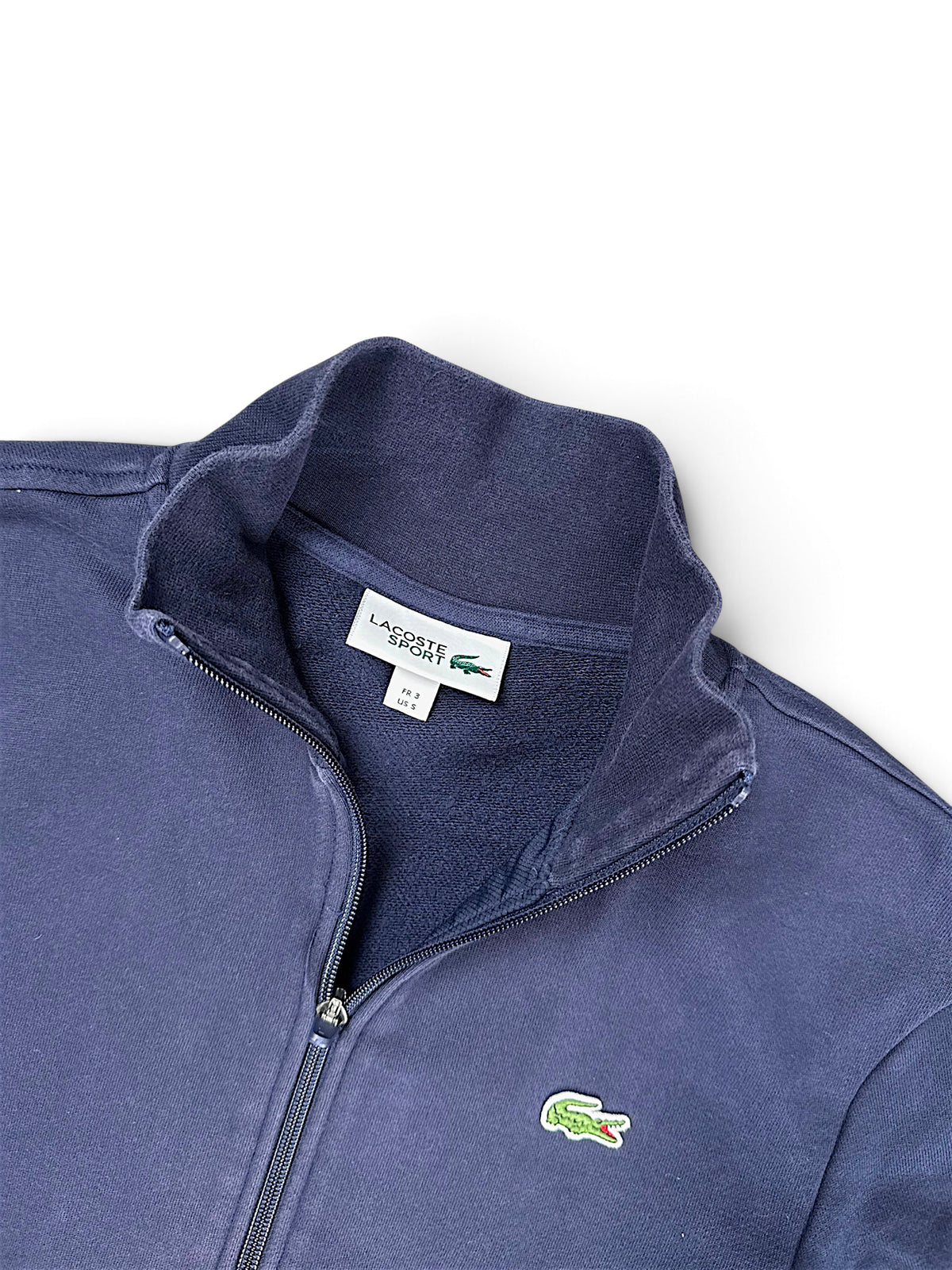Vintage Lacoste Zip-Pullover (S) – Detailaufnahme 2