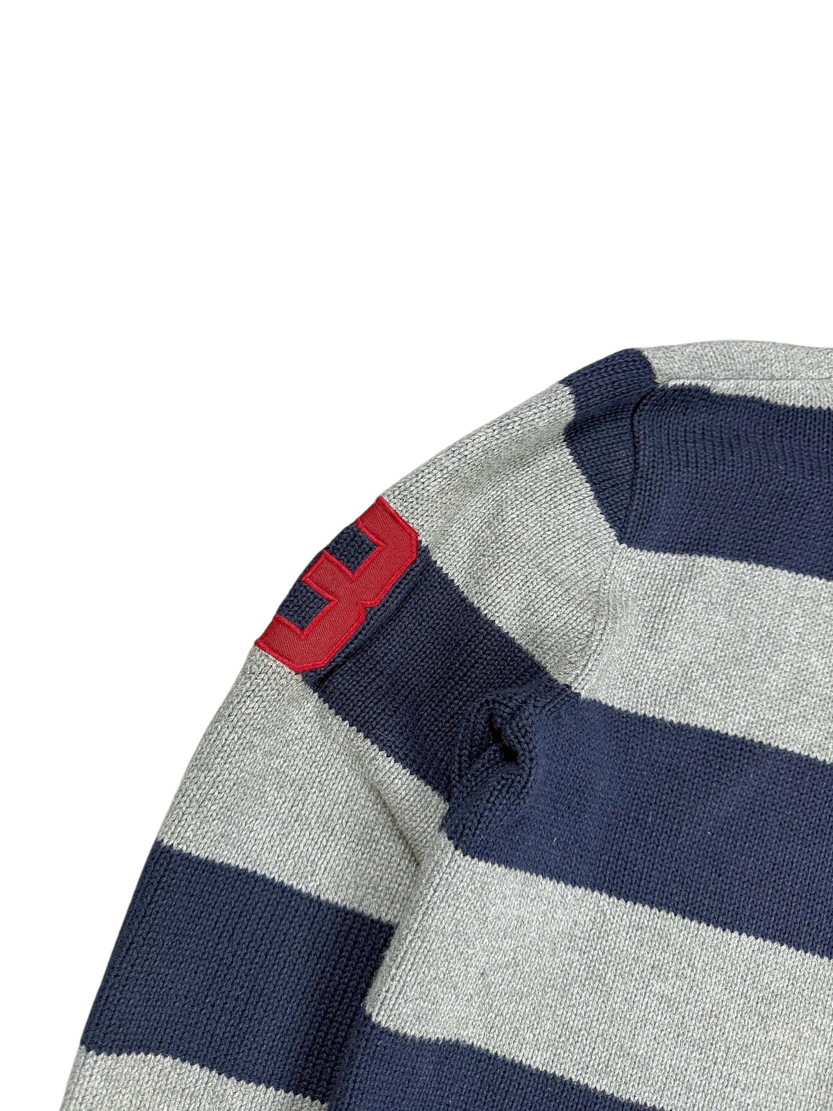 Vintage Ralph Lauren „Big Pony“ Pullover mit Kragen (M) – Detailaufnahme 3