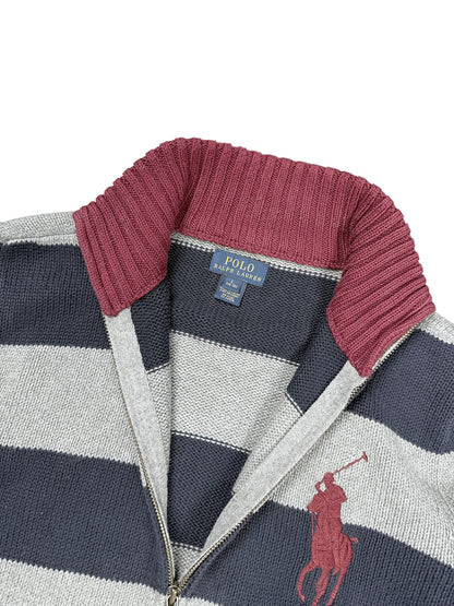 Vintage Ralph Lauren „Big Pony“ Pullover mit Kragen (M) – Detailaufnahme 4