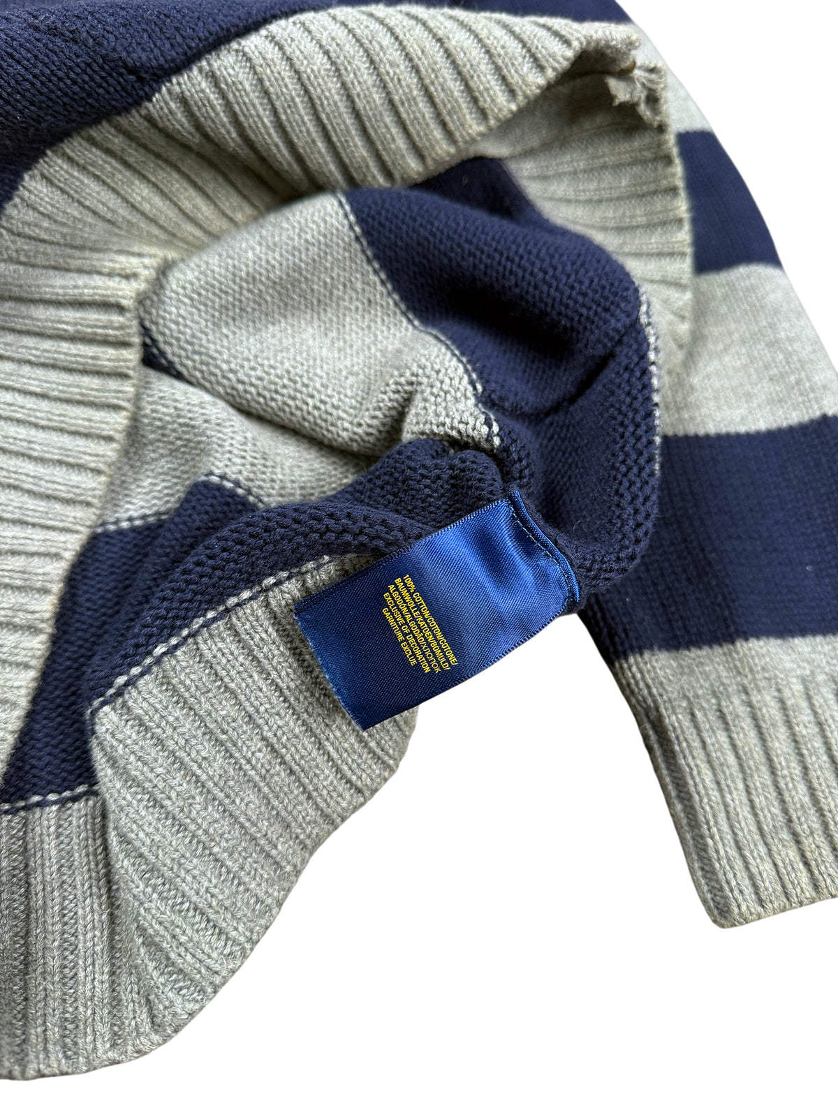 Vintage Ralph Lauren „Big Pony“ Pullover mit Kragen (M) – Detailaufnahme 5