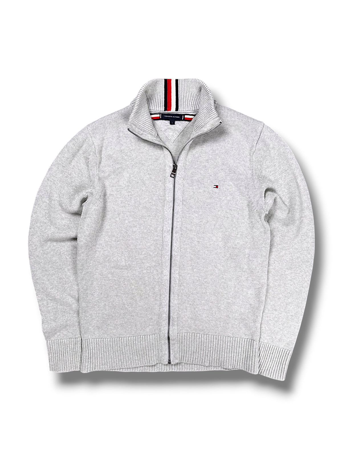 Vintage Tommy Hilfiger Zip-Pullover (L) – Vorderansicht
