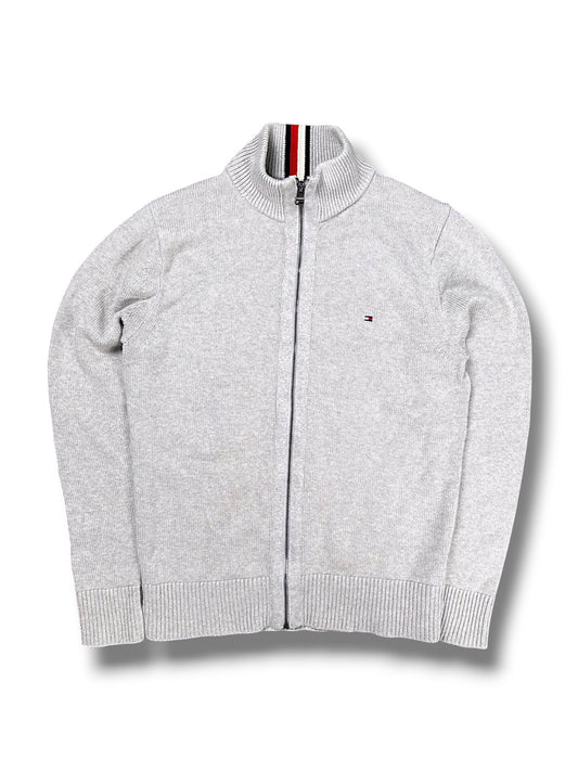 Vintage Tommy Hilfiger Zip-Pullover (L) – Vorderansicht geschlossen