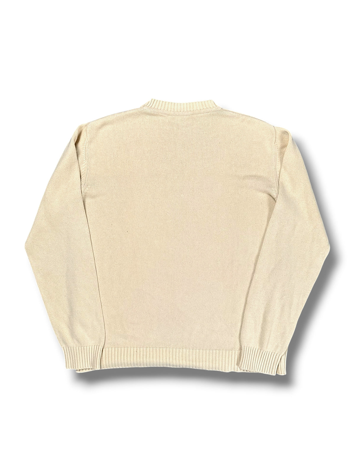 Vintage Versace Jeans Couture „Designer“ Strickpullover (L) – Rückansicht