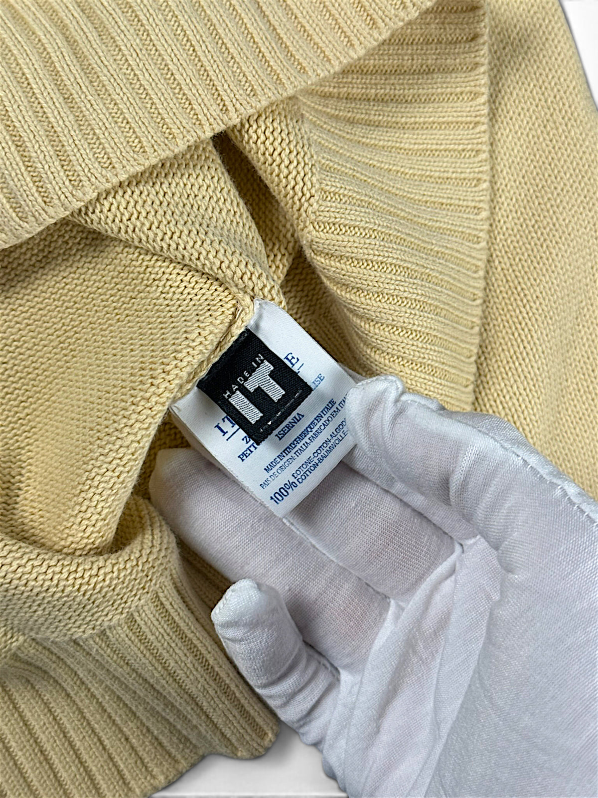 Vintage Versace Jeans Couture „Designer“ Strickpullover (L) – Detailaufnahme 3