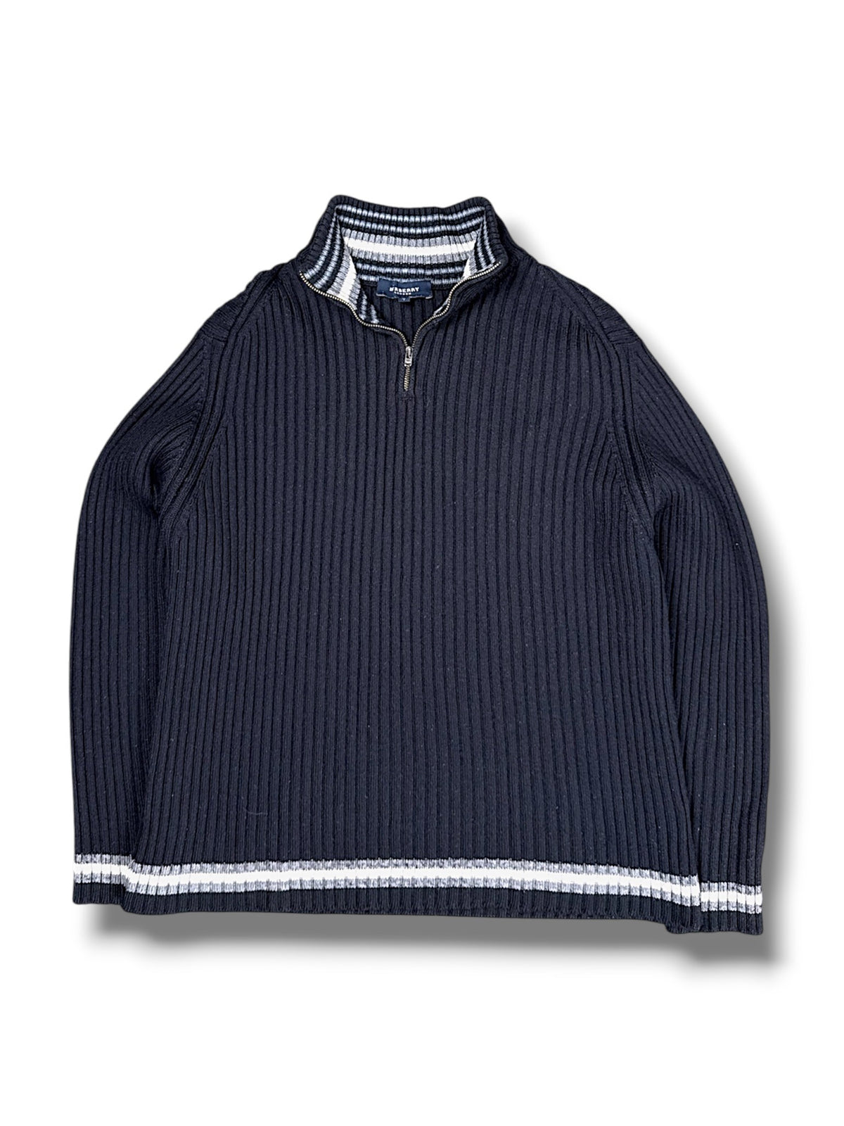 Vintage Burberry Y2K Strickpullover mit Kragen (S) – Vorderansicht