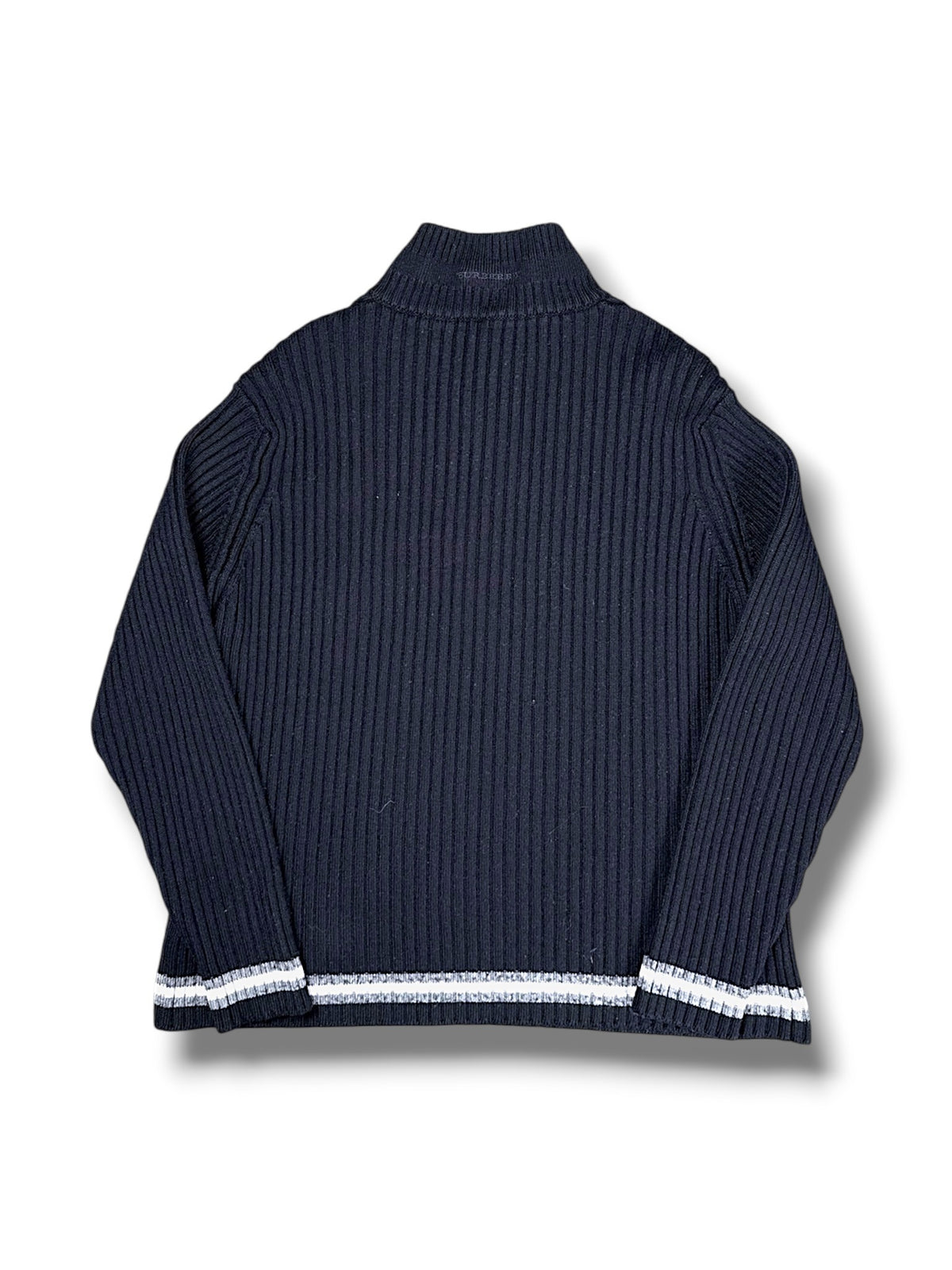 Vintage Burberry Y2K Strickpullover mit Kragen (S) – Rückansicht